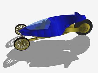 三轮汽车概念车SU模型下载_sketchup草图大师SKP模型