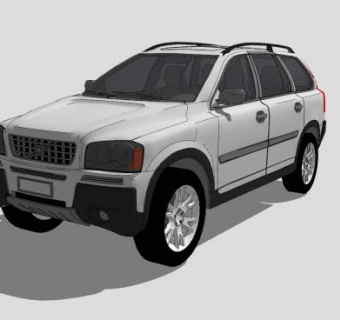 沃尔沃XC90白色汽车SU模型下载_sketchup草图大师SKP模型