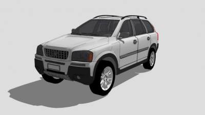 沃尔沃XC90白色汽车SU模型下载_sketchup草图大师SKP模型