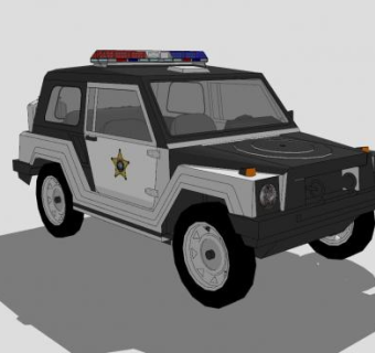 古尔格尔警车SU模型下载_sketchup草图大师SKP模型