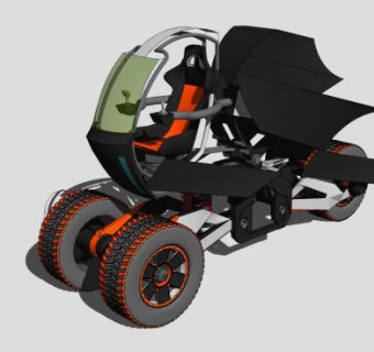 黑猎犬探索概念车SU模型下载_sketchup草图大师SKP模型