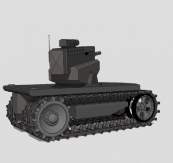 无人地面突击车SU模型下载_sketchup草图大师SKP模型