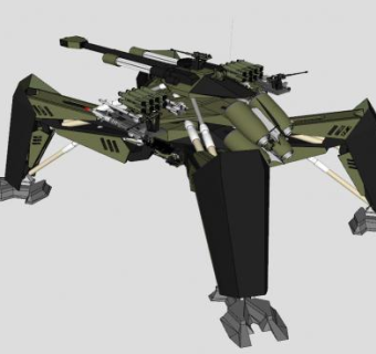四足重型突击车SU模型下载_sketchup草图大师SKP模型