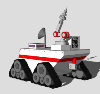 无人深空自主采矿车SU模型下载_sketchup草图大师SKP模型