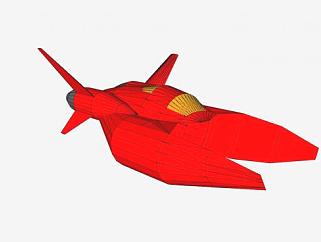红色拦截飞行器SU模型下载_sketchup草图大师SKP模型