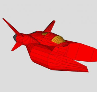 红色拦截飞行器SU模型下载_sketchup草图大师SKP模型