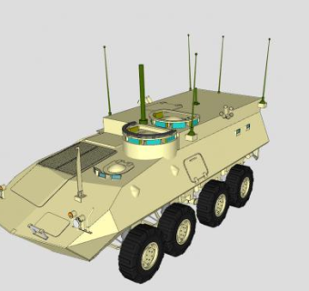 轻型装甲指挥车SU模型下载_sketchup草图大师SKP模型