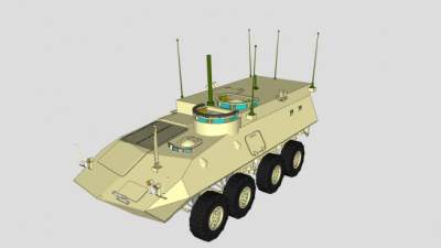 轻型装甲指挥车SU模型下载_sketchup草图大师SKP模型