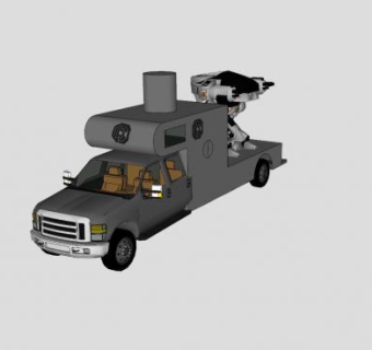 房车皮卡改装车SU模型下载_sketchup草图大师SKP模型