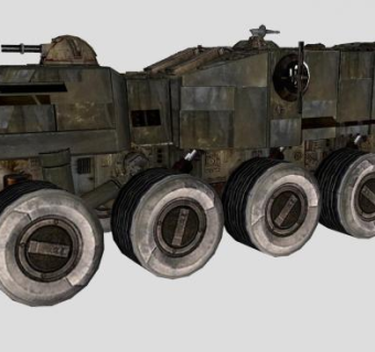 轮式重型突击车SU模型下载_sketchup草图大师SKP模型