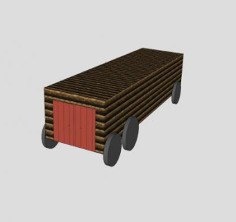 木质车辆SU模型下载_sketchup草图大师SKP模型
