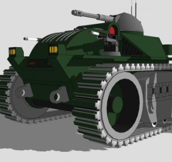 无人地面侦察突击车SU模型下载_sketchup草图大师SKP模型