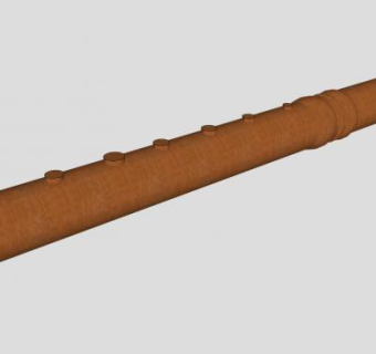 木制横笛SU模型下载_sketchup草图大师SKP模型