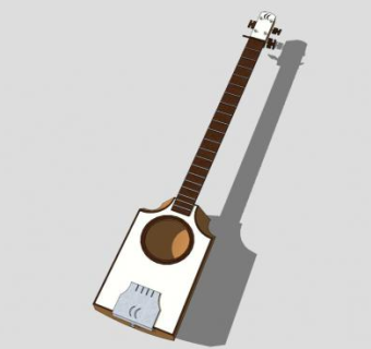 长脖子尤克里里琴SU模型下载_sketchup草图大师SKP模型