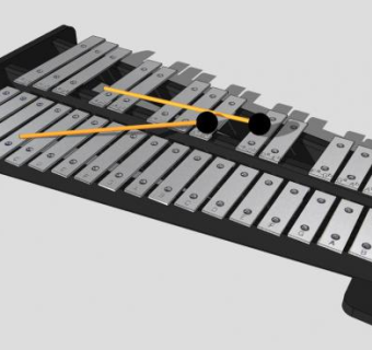 击打铝板琴SU模型下载_sketchup草图大师SKP模型