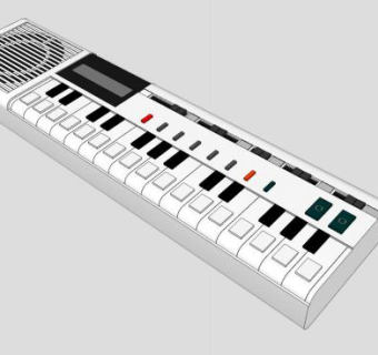 老式廉价电子琴SU模型下载_sketchup草图大师SKP模型