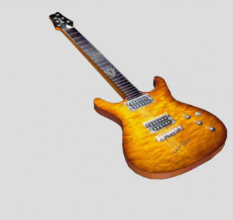 橘色电吉他SU模型下载_sketchup草图大师SKP模型