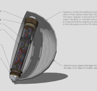 音乐弦乐器SU模型下载_sketchup草图大师SKP模型