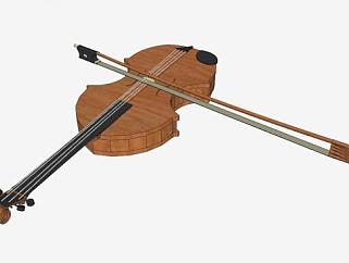 <em>小提琴</em>和中提琴SU模型下载_sketchup草图大师SKP模型