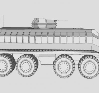 轮式装甲指挥车SU模型下载_sketchup草图大师SKP模型