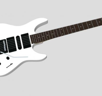 白色斯坦伯格电吉他SU模型下载_sketchup草图大师SKP模型