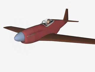 螺旋桨单人飞机SU模型下载_sketchup草图大师SKP模型