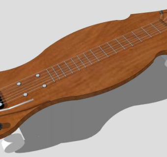 六玄琴吉他SU模型下载_sketchup草图大师SKP模型
