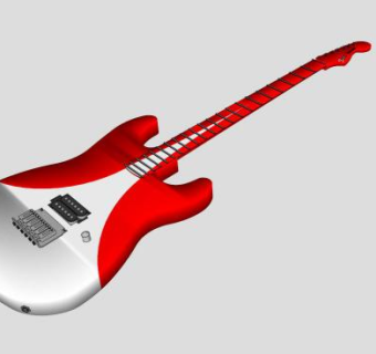 红白电吉他SU模型下载_sketchup草图大师SKP模型