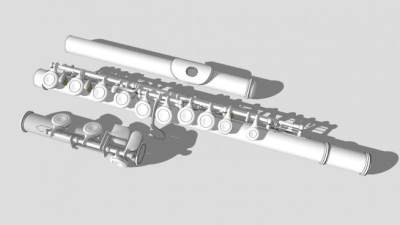 银色长笛SU模型下载_sketchup草图大师SKP模型