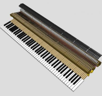 音乐行动钢琴SU模型下载_sketchup草图大师SKP模型