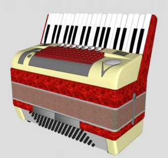 音乐手风琴SU模型下载_sketchup草图大师SKP模型