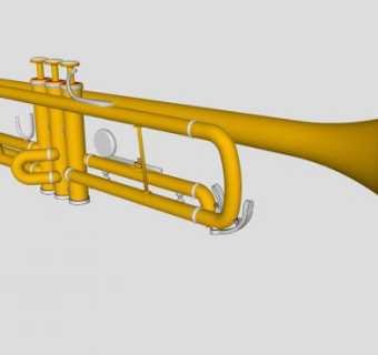 金色音乐小号SU模型下载_sketchup草图大师SKP模型