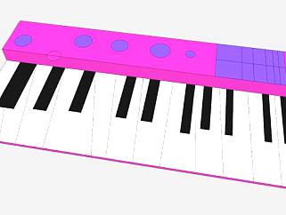 粉色玩具电子琴SU模型下载_sketchup草图大师SKP模型