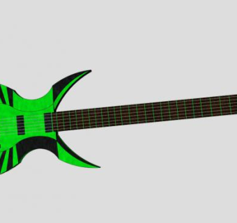 绿色吉他SU模型下载_sketchup草图大师SKP模型