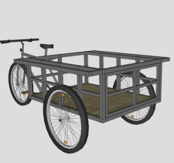 三轮自行车货车SU模型下载_sketchup草图大师SKP模型
