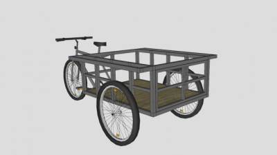 三轮自行车货车SU模型下载_sketchup草图大师SKP模型