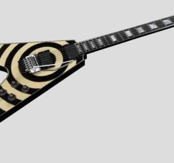 斑纹电吉他SU模型下载_sketchup草图大师SKP模型