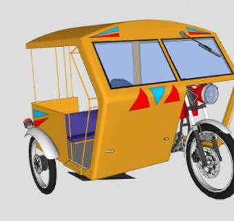 摩托遮棚三轮车SU模型下载_sketchup草图大师SKP模型