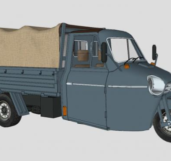 三轮车皮卡SU模型下载_sketchup草图大师SKP模型