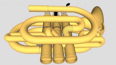 音乐小号SU模型下载_sketchup草图大师SKP模型