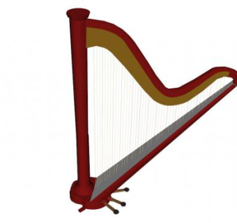 阿尔发竖琴SU模型下载_sketchup草图大师SKP模型