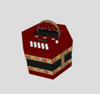 风琴六角形乐器SU模型下载_sketchup草图大师SKP模型