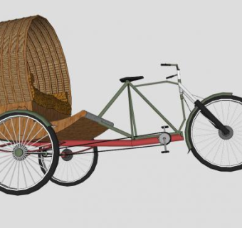 老式人力三轮车SU模型下载_sketchup草图大师SKP模型