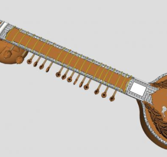 音乐锡塔琴SU模型下载_sketchup草图大师SKP模型