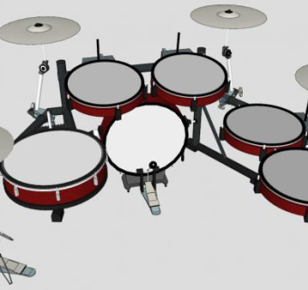 乐器爵士鼓SU模型下载_sketchup草图大师SKP模型
