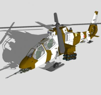 川崎OH-1忍者直升机SU模型下载_sketchup草图大师SKP模型