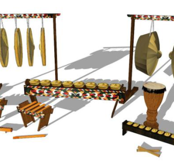 民间乐器SU模型下载_sketchup草图大师SKP模型