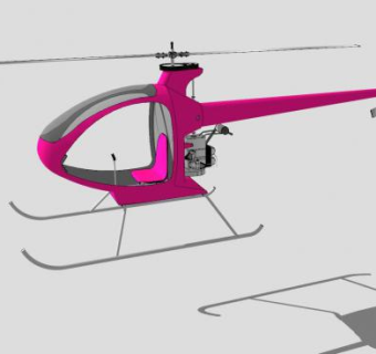 蚊子XE直升机SU模型下载_sketchup草图大师SKP模型
