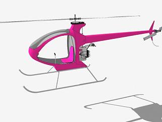 蚊子XE直升机SU模型下载_sketchup草图大师SKP模型