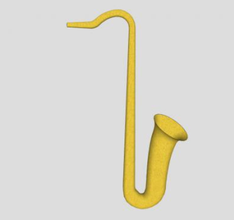 金色萨克斯风SU模型下载_sketchup草图大师SKP模型